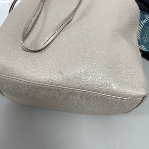 TORY BURCH Backpack Taupe Brown Leather Flap Top Drawstring Adjustable Straps main image 5